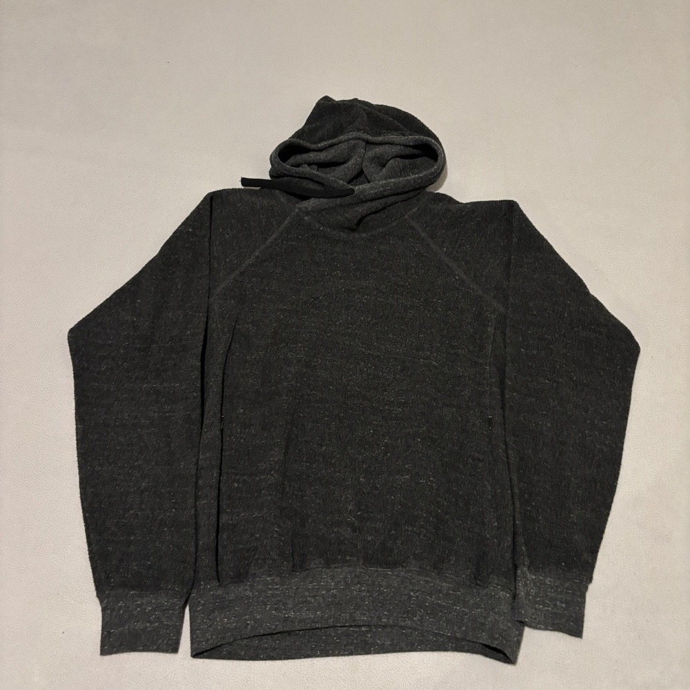 Alo Yoga Mens Charcoal Heather Grey Tri-Blend Pullover Hoodie Size M Made in USA